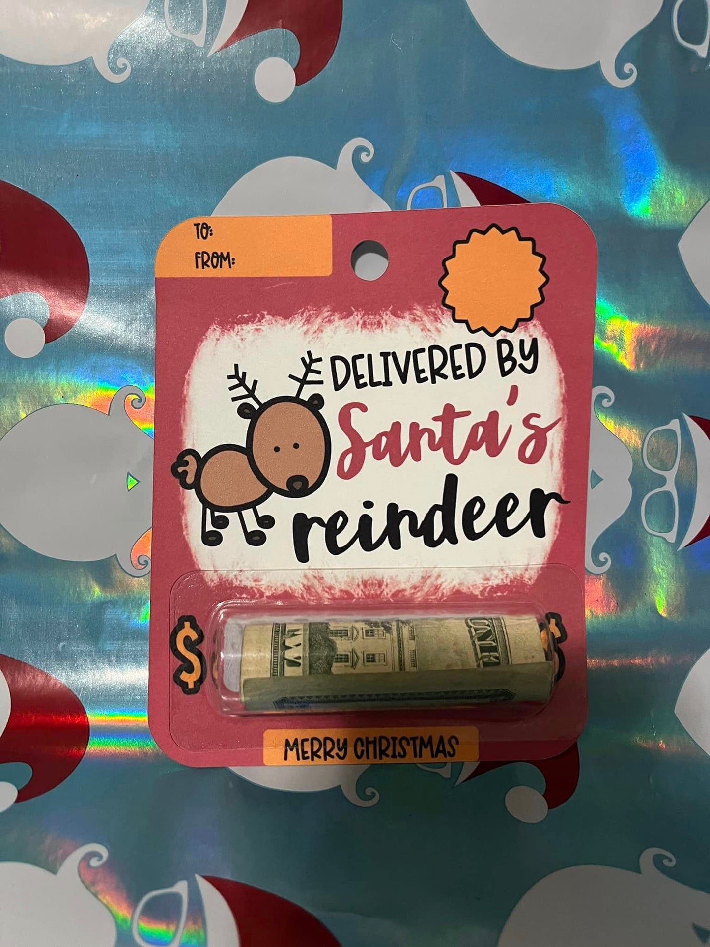 Delivered By Santa's Reindeer Money Card