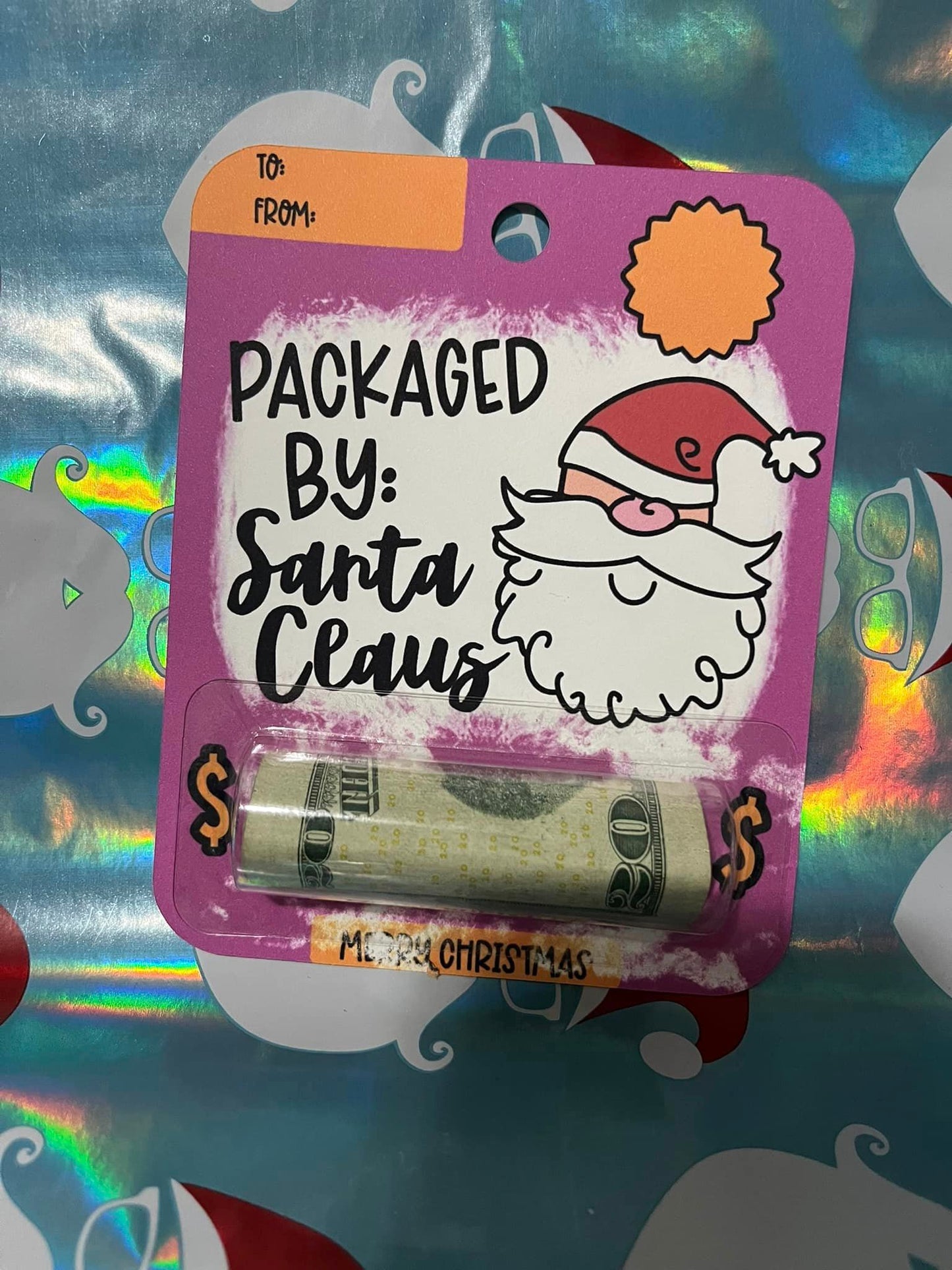 Packaged By Santa Claus Money Card